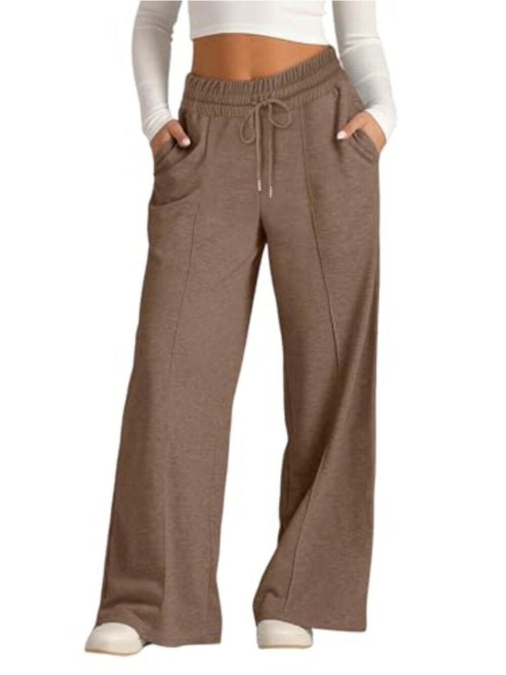 Wide Leg Drawstring Sweatpants Elastic Waist Stretch Yoga Lounge Pants